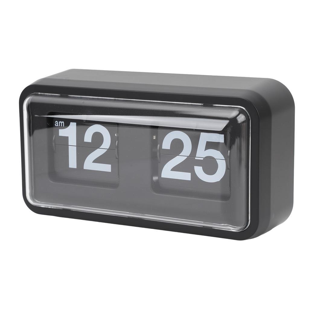 Retro Flip Clock Multifunctional Stylish Innovative Mechanical Flip Desk Clock with Clear Cover for