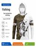 Camouflage Long Sleeve Quick-Dry Fishing Shirt with Sun Protection Hood and Mask