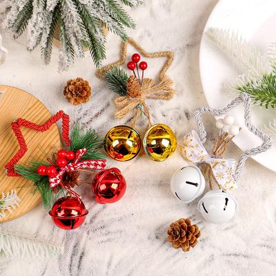Neue Weihnachtsdekorationen Fünfzackiger Stern Glocke Zubehör Anhänger DIY Weihnachtsbaumschmuck Schleife Glocke Fensterrequisiten