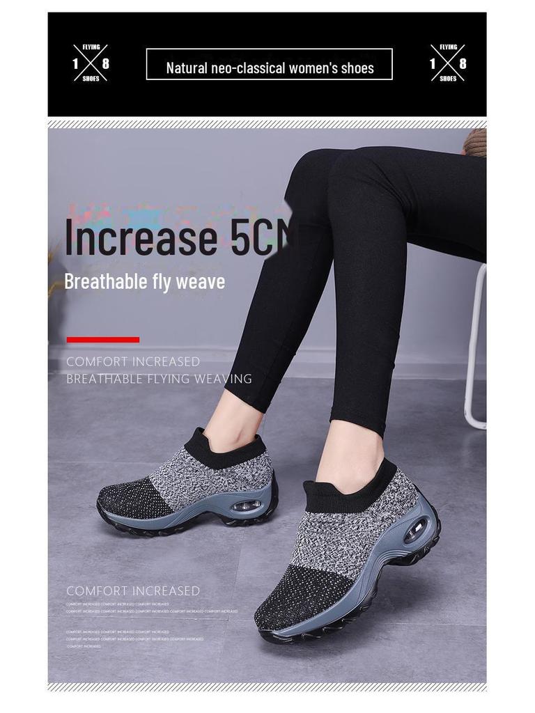 Women's Large Size Slip-On Rocking Shoes with Thick Sole – Lightweight Summer Style