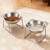 Stainless Steel Raised Cat Bowls with Whisker Fatigue Relief Pet Water Dish And Food Bowl for Cats Kitten Feeding Plates