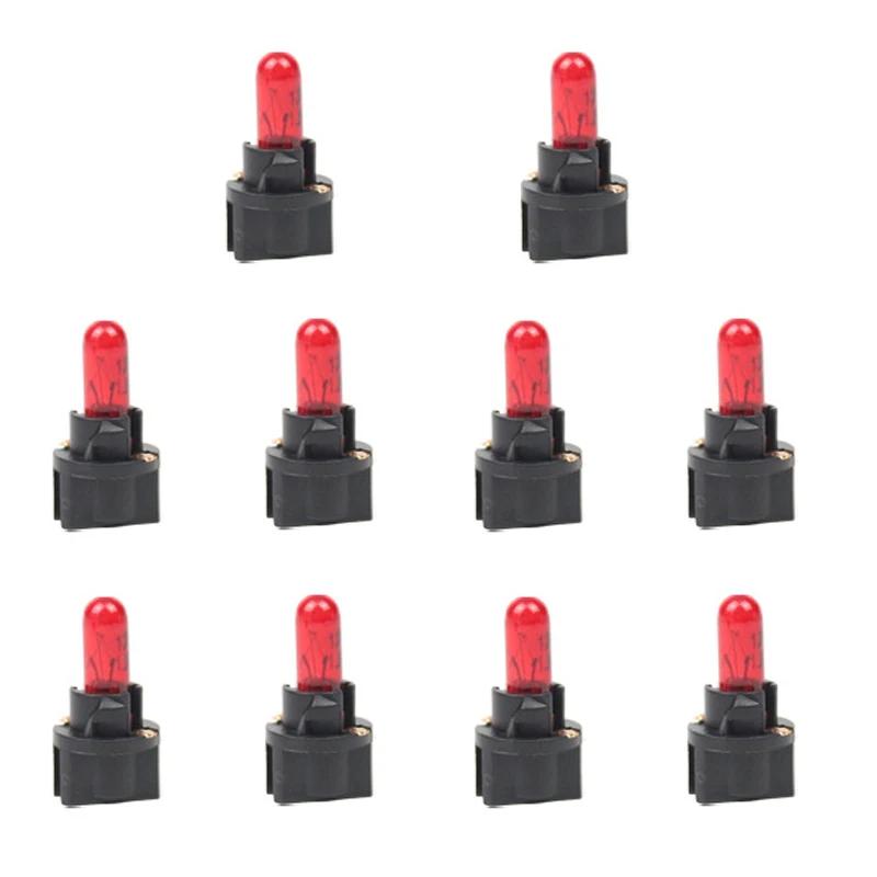 10Pcs T5 12V Auto Dashboard Light Bulbs Bubble Insertion Instrument Brake Bulb Single-wire White Foam Air Conditioning Indicator