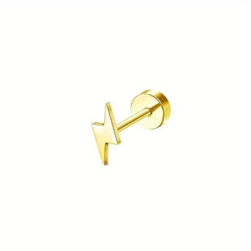 Bobisty 1Piece Earrings for Women Men Stainless Steel Tiny Cartilage Star Moon Heart Elegant Cartilage Piercing Jewelry