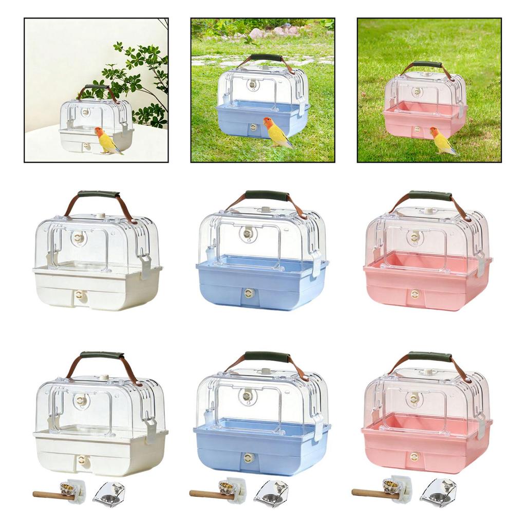 Bird Travel Carrier Pet Supplies, Ventilation, Outdoor Use, with Carry Handle Portable Parrot Cage for Conures, Budgies Finches