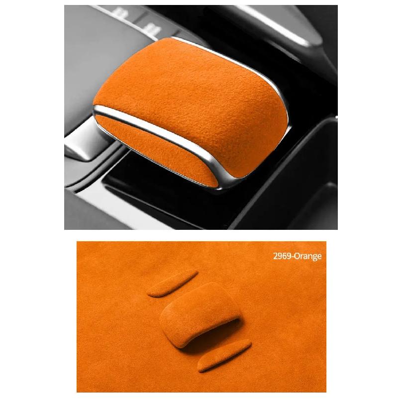 Made of Alcantara For Mercedes-Benz GLE W167 GLS X167 Gear Shift Knob Boot Cover Trim Stickers Car lnterior Tuning Accessories