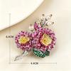 High-end Vintage Camellia Zircon Rhodium Plated Brass Brooch Pin Women Engagement Wedding Party Birthday Gift Fashion