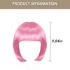 Short Straight Bob Hairpiece for Women Blunt Cut Bangs Cosplay Wig Halloween Themed Party Daily Use