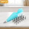24 PCS Silicone Piping Bags Set with Spout Tips for Cake Decorating Professional Baking Pastry Tools Kit