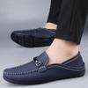Extra Large Size 49 Casual Leather Shoes Men's Autumn Leather Widening 48 Fattening 47 Fat Feet Lazy Soft Sole Driving Doudou Shoes