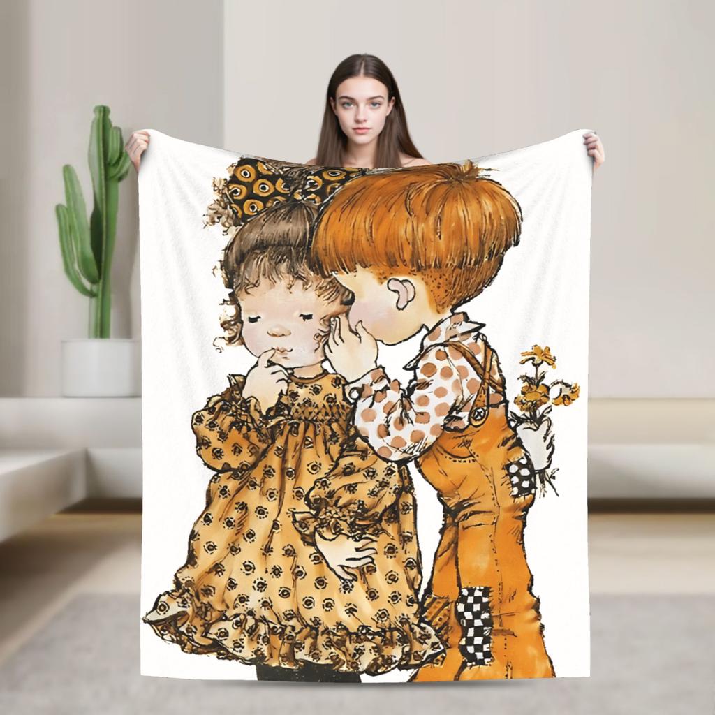 Warm Soft Blankets Picnic Sarah Kay Throw Blanket  Flannel Bedspread For Bedroom Novelty Sofa Bed Cover