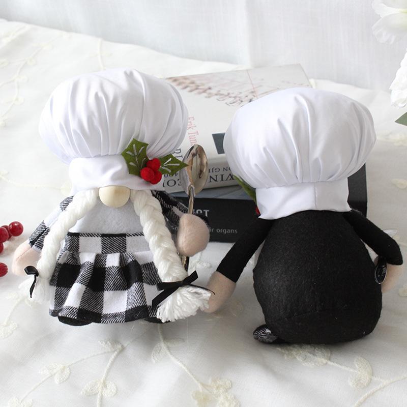 Christmas decorations creative dwarf chef doll festival plush doll chef's day faceless doll
