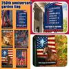 250 Jahre Dienst Gartenflagge Einseitig 30x45cm Dekorative Außenhof-Banner mit Patriotischem Hund und Flaggen-Design