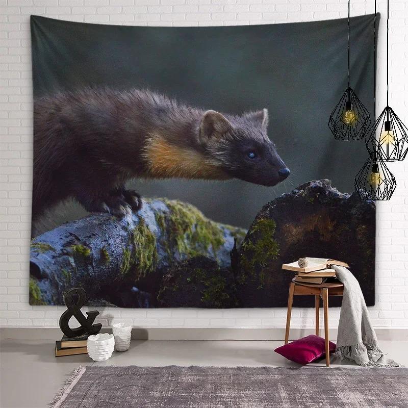 Cute Mink Animal Decorative Tapestry Home Wall Living Room Office Decorative Tapestry