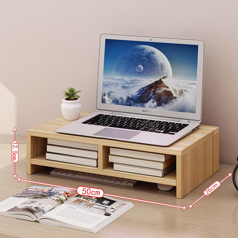 Rotating Wooden Desktop Monitor Stand and Storage Riser