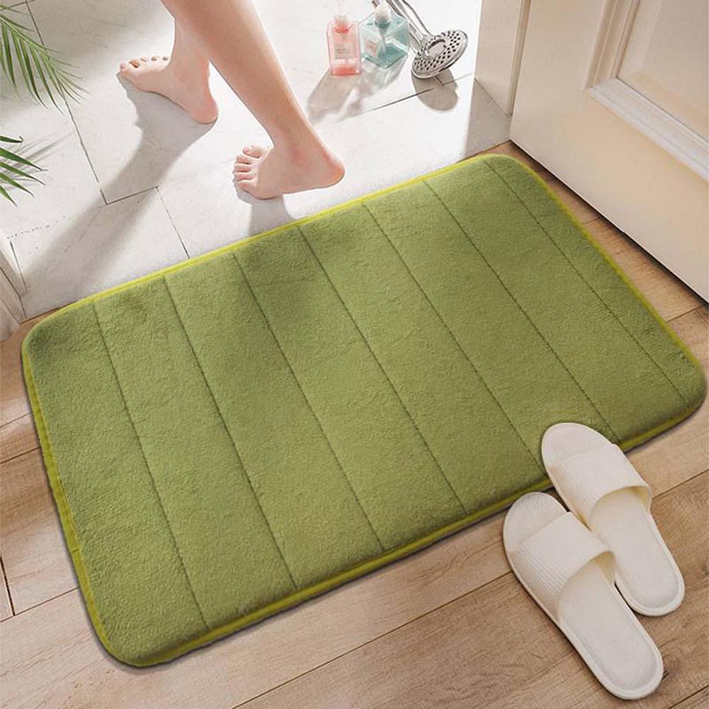Toilet Bathroom Floor Mat, Striped Coral Fleece Floor Mat Bathroom Carpet, Simple Style, Absorbent and Non Slip Mat