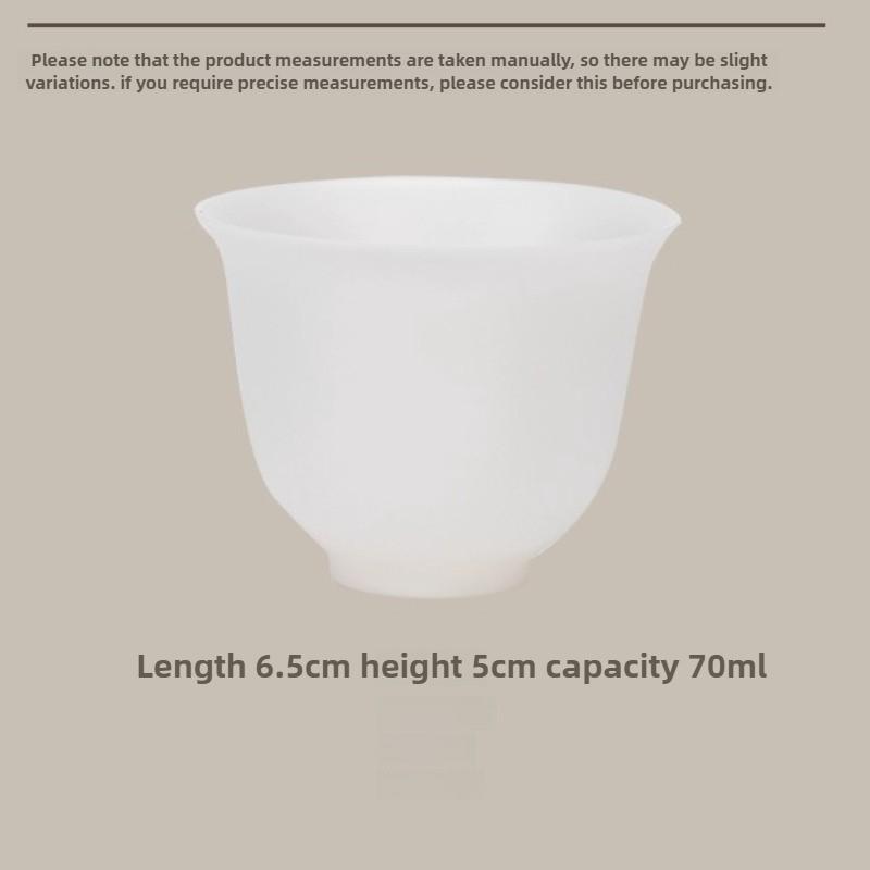 Ultra-thin Tire Plain-fired Suet Jade Porcelain Master Cup, Fragrant Cup, National Style Simple Ceramic High-end Single Cup