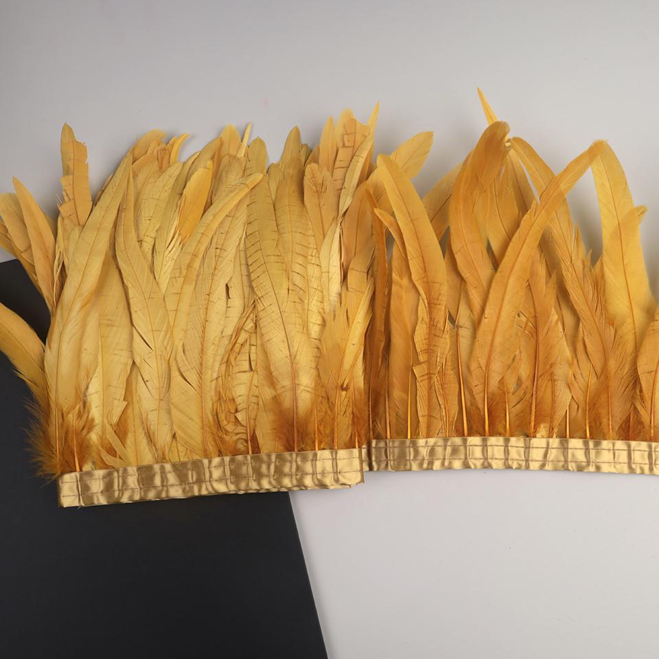 10Meters Rooster Tail Feathers Trim 25-30Cm Coque Feathers Trimming For Handiwork Crafts Carnival Dress Skirt Costumes Plumes