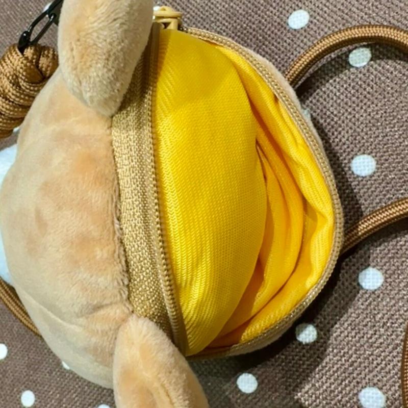 12CM Rilakkuma Lanyard Plush Coin Purse Wallet Cartoon Big Head Korilak Kuma Lovely Portable Storage Zipper Bag Creative Gift
