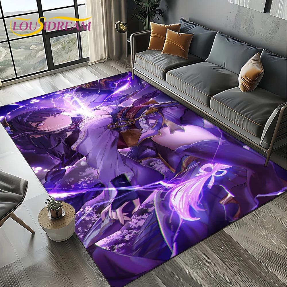 2025 New Genshin Impact Character Solo Cartoon Game Carpet Rug for Living Room Bedroom Home Sofa Decoration,Non-slip Floor Mat