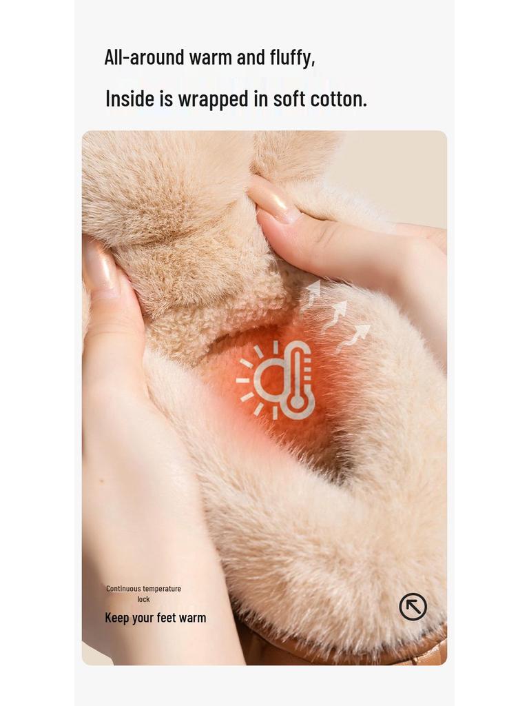 Women's Warm Fleece-Lined Non-Slip Postpartum Slippers for Autumn/Winter 2025