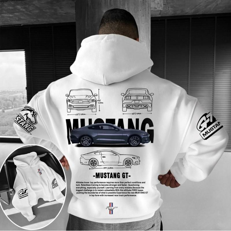 Oversized Unisex Streetwear Hoodie Pink Sports Car Print Loose Fit Long Sleeve Pullover Women Men
