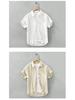 Summer Cotton Linen Short Sleeve Retro Casual Shirt with Turn-Down Collar