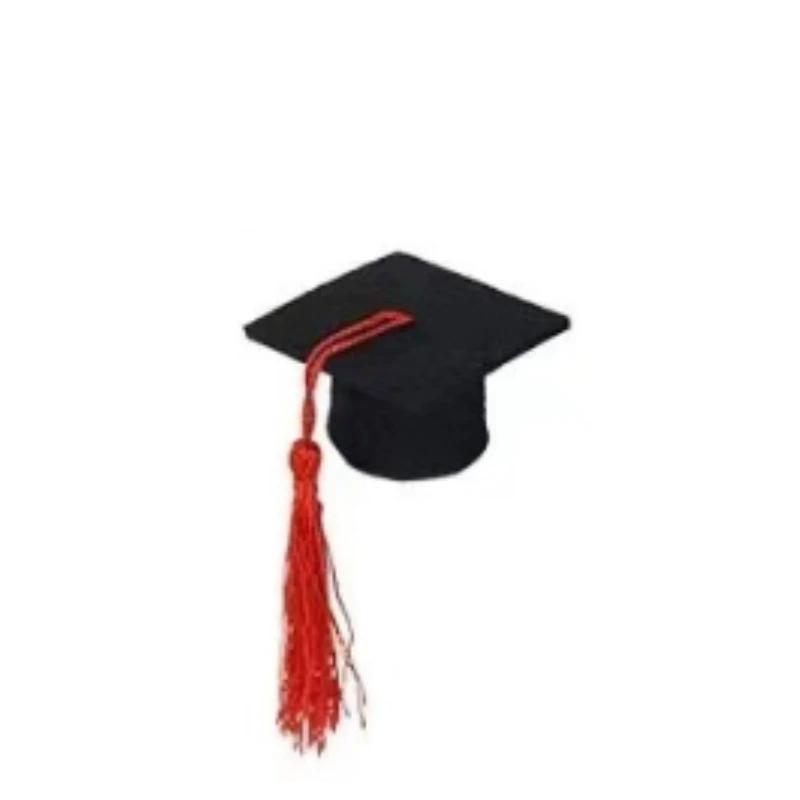 10PCS Mini Felt Tassel Bachelors Hat Wine Bottle Bouquet Decoration Party Event Decoration School Graduation Mini Bachelor's Hat