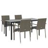 VidaXL Mobilier à dîner de jardin et coussins 5 pcs noir et gris 3185140