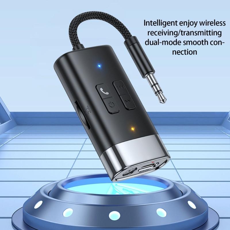 Small Double Function Bluetooth-compatible 5.4 Sound Transmitter Receiver with Clear Sound Long play time Portable Designs