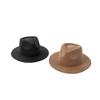 Europe, America autumn and winter new fashion leisure crown top short brim wool jazz hat outdoor shopping concave top hat