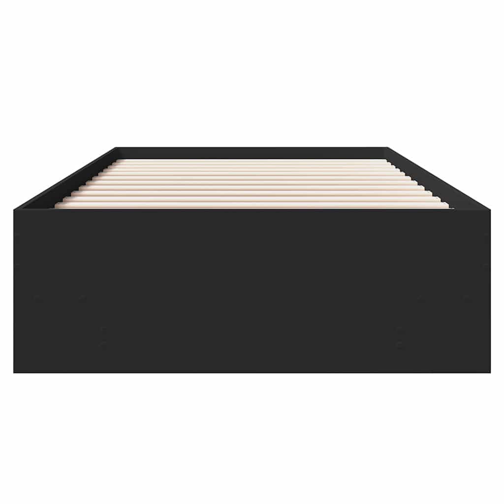 Bed Frame Black 75x190 cm Particleboard