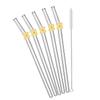 6Pcs Drinking Straw with Brush Set High Borosilicate Glass Flower Bent Straws Set Milk Coffee Shake Cocktail Straw Bar Drinkware