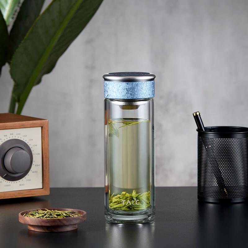 TAIC Pure Titanium Double-Layer Glass Tea Cup