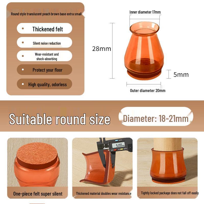 Reinforced Non-Slip Silent Chair and Table Leg Covers with Wear-Resistant Foot Pads