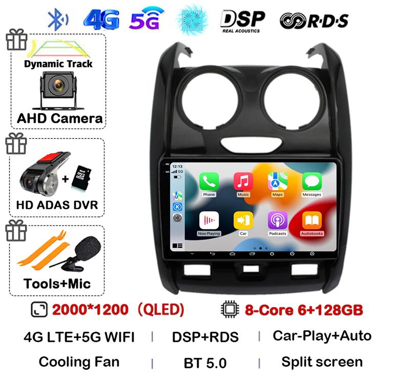 Android 14 Carplay Auto WIFI+4G for Renault Duster 2015 2016 2017 2018 2019 2020 Car Radio GPS Stereo Multimedia Player 2din Dsp