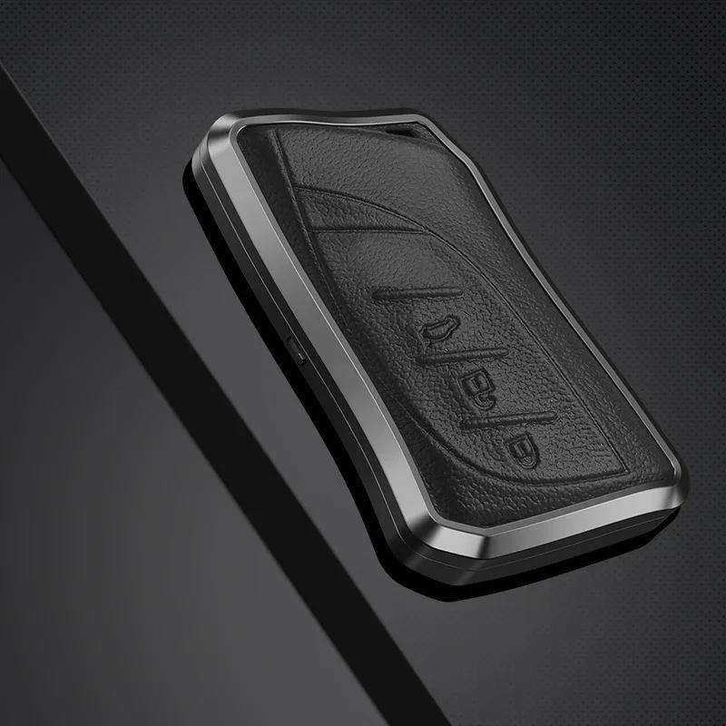 Alloy Leather Car Key Cover Shell For Lexus Es Nx Gs Rx Ux250 Ux260 Es350 3/4 Button Remote Holder Auto Accessories