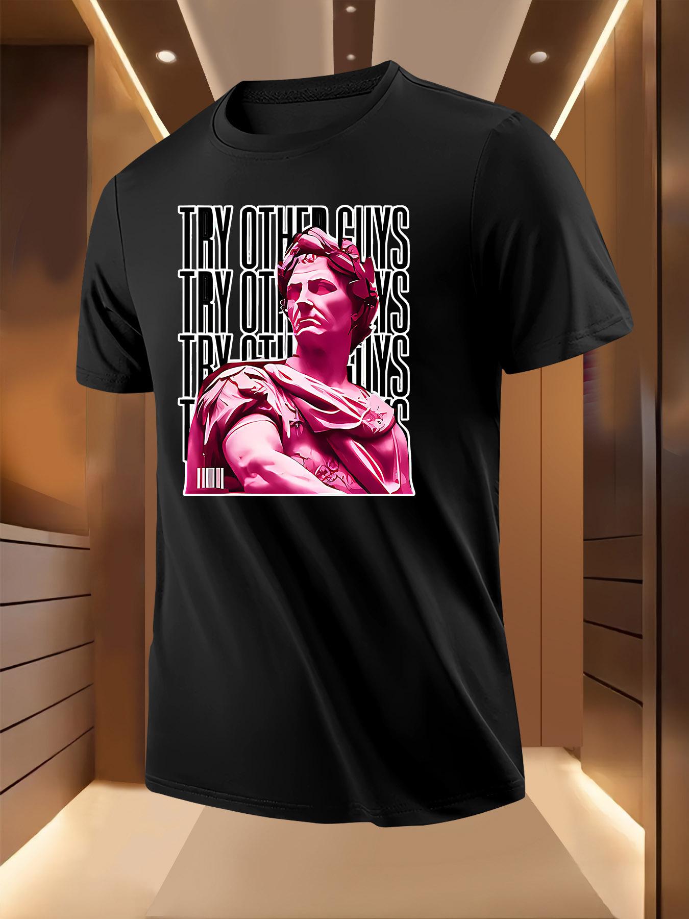 Pink Statue Print Tshirt - Breathable Lightweight Polyester S