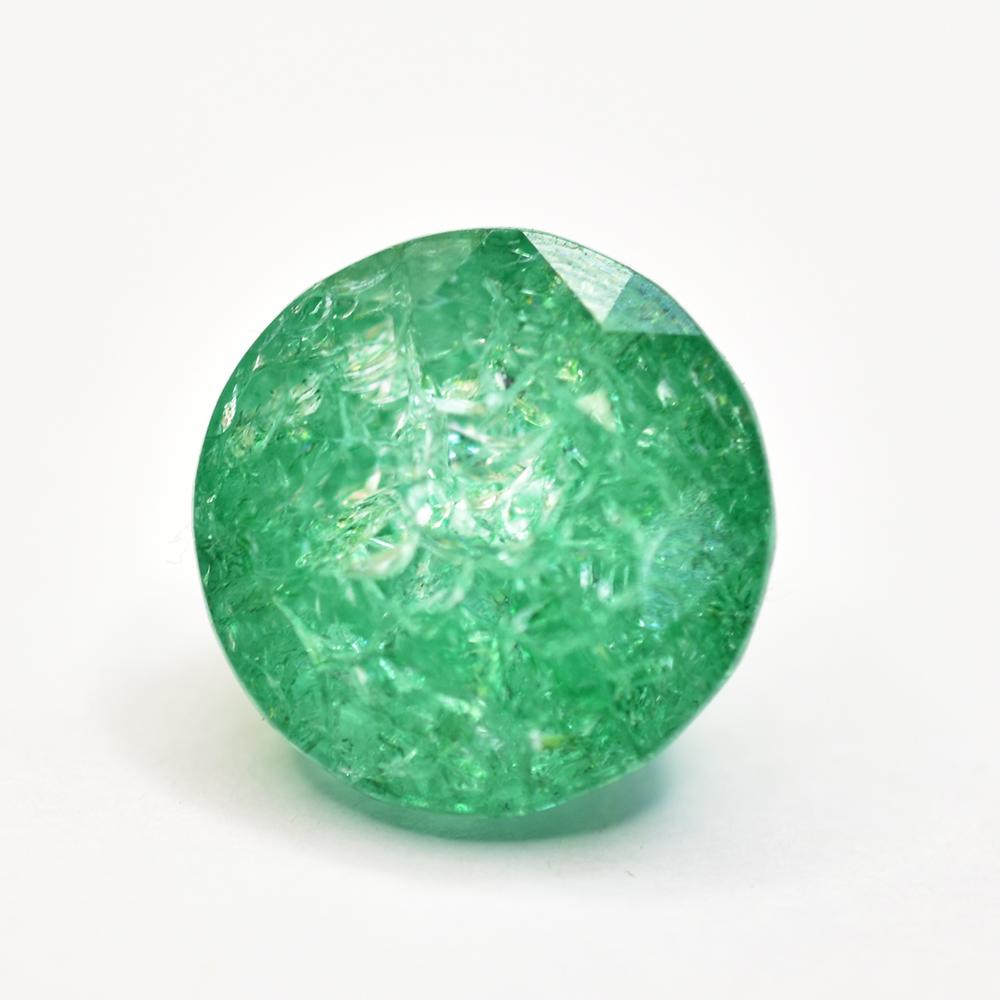 Natural Green Emerald Loose Gemstone 18.40 Ct Round Cut for Jewelry Making and Gem Collections