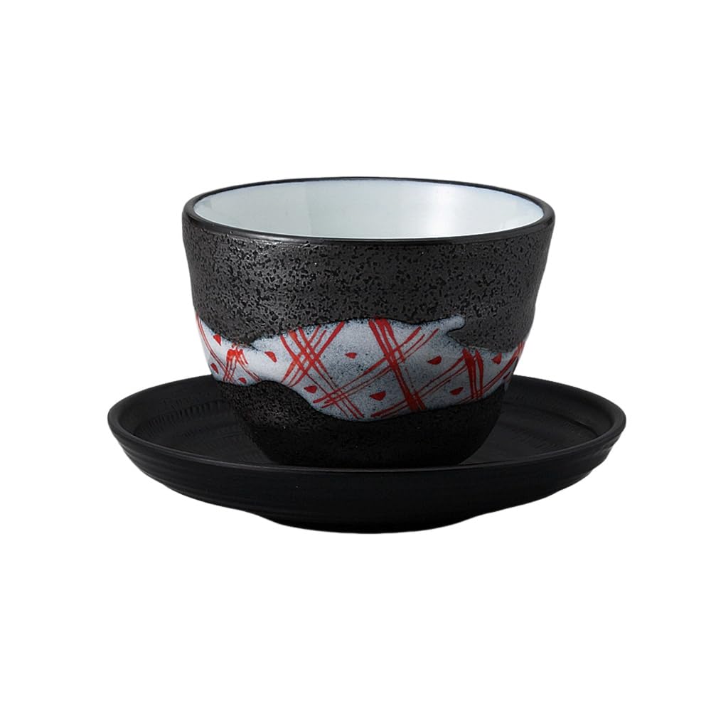 

Ippuku x Black with Diamond Pattern and with Matcha Cafe Mino Made in Japan Ale-net Bowl, Teacup, 9.7 8cm, 270cc, Red, Tray, Bowl, Bowl, Ware,