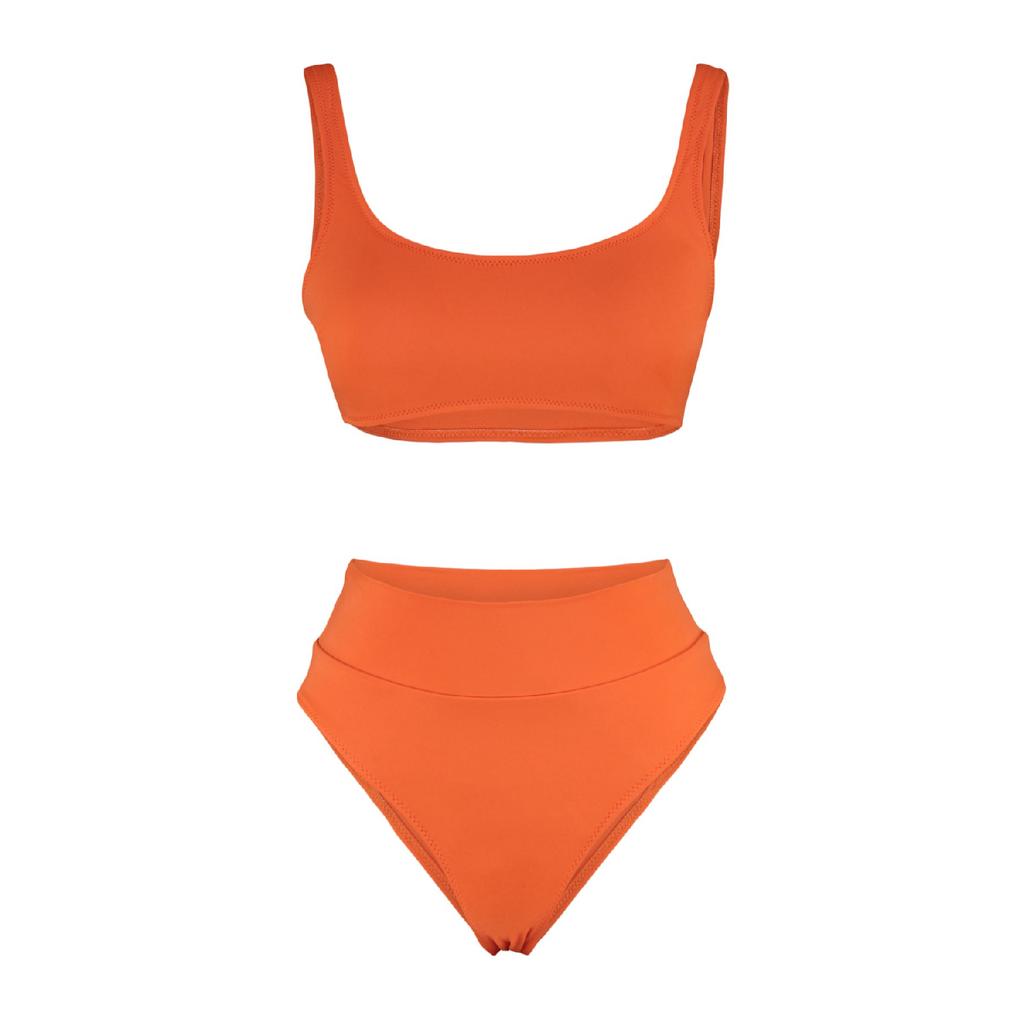 Černý set bikin s vysokým pasem s vysokými nohama/dutými nohami Tbess22bt0010