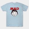 Asiatische Größe Herren Schwarzes T-Shirt mit Aufdruck Mad No-Cut Print Baumwoll-T-Shirt