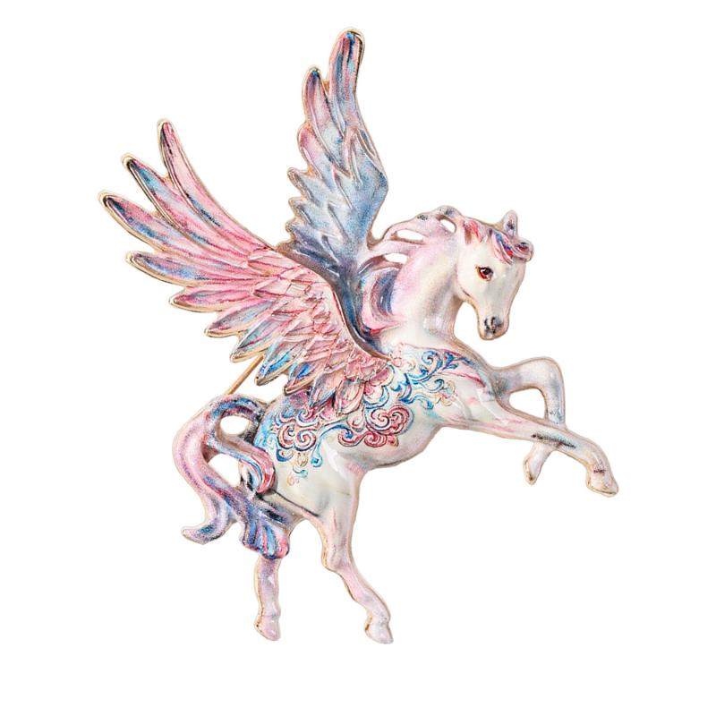 Beautiful Flying Horse Brooches For Women Men Enamel With Big Wings Elf Animal Party Office Brooch Pins Gifts