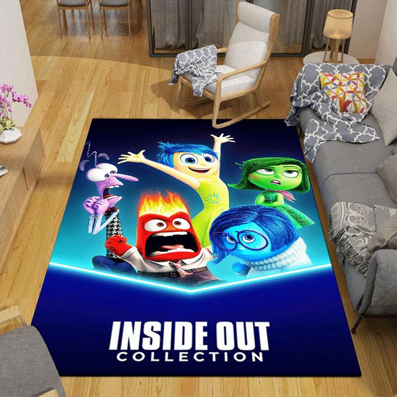 1pc Inside Out Pattern Area Rug Soft Flannel Floor Mat for Living Room,Office,Bedroom and Carpet
