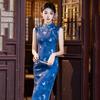 Blue sleeveless national style new Chinese Suzhou long cheongsam improved young 1011 new women's high sense summer