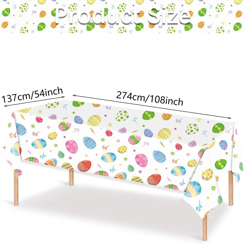 Cute Plastic Easter Tablecloth Rabbit 137*274cm Table Cover Bronzing Disposable Tablecloths Party Supplies