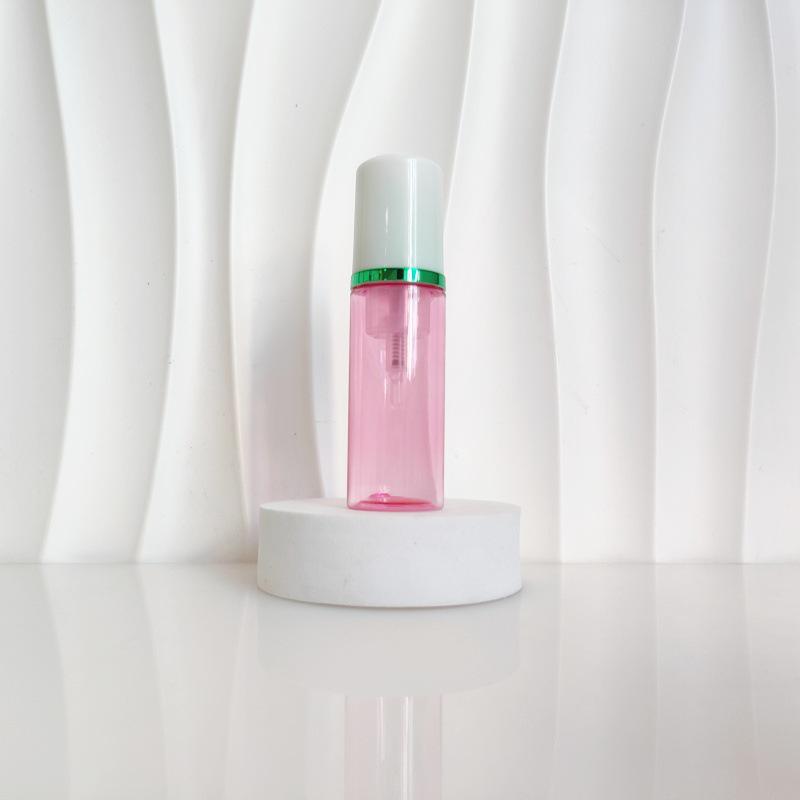 60ml Red Translucent Mousse Dispenser: Cosmetic Brush Foam Bottle for Face Wash and Travel Use