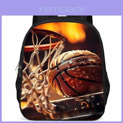 Stylish Basketball 15-inch Large Capacity Lightweight School Backpack For Boys And Girls