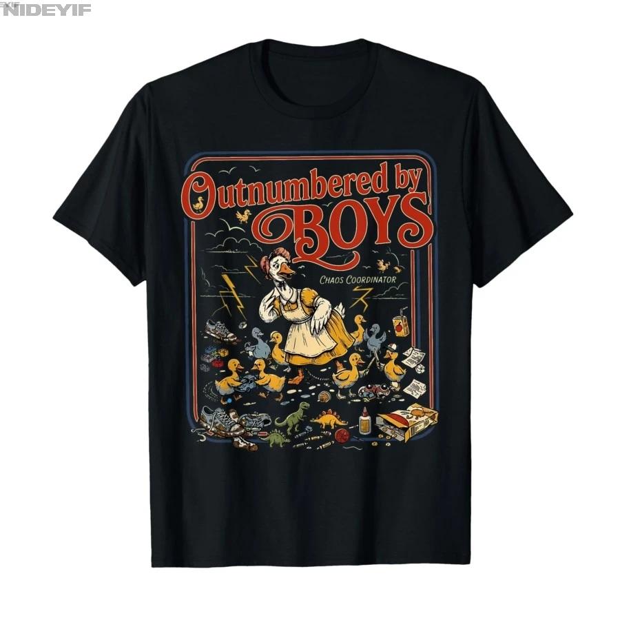 Outnumbered By Boys Goose Funny Boy Mom Life Meme Tshirt For Men Women 100 Cotton T Shirts Short Sleeve Tops 04271 S