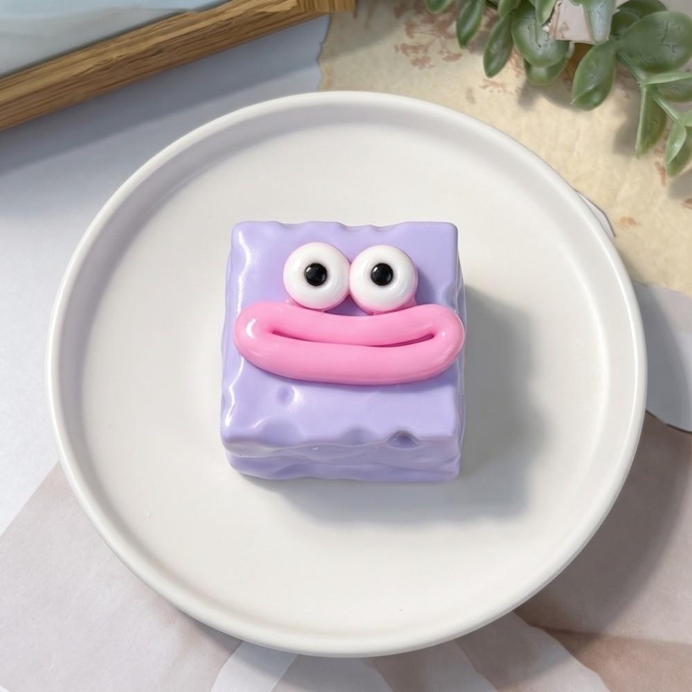 Sausage Mouth Cheese Fidget Toy Big Eyes Cheese Cube Squeeze Toy Cheese Pinch Blocks Desktop Use