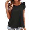 Women's Fashion Loose Color Fly Sleeve Back Elastic Tie Casual Top